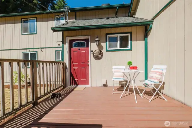 Front Deck facing east ready for that morning coffee.