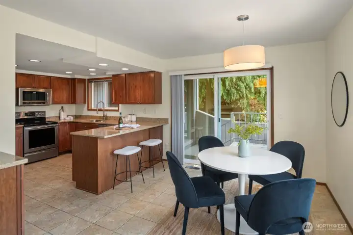 Kitchen and dining area