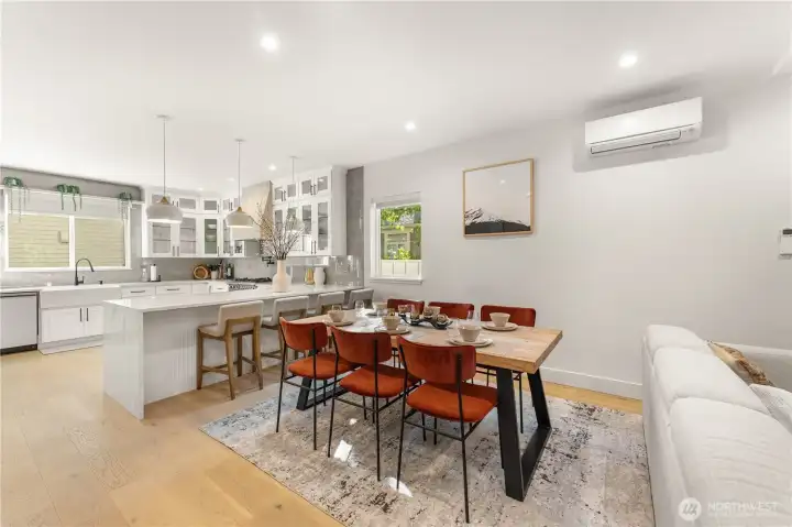 Dining area with your big beautiful open chef's kitchen adjacent.