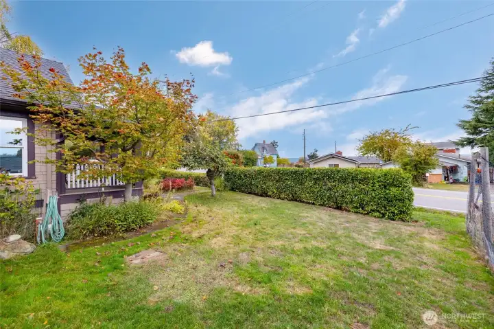 Generously sized corner lot