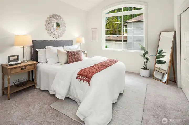 the upper bedroom with en-suite bathroom