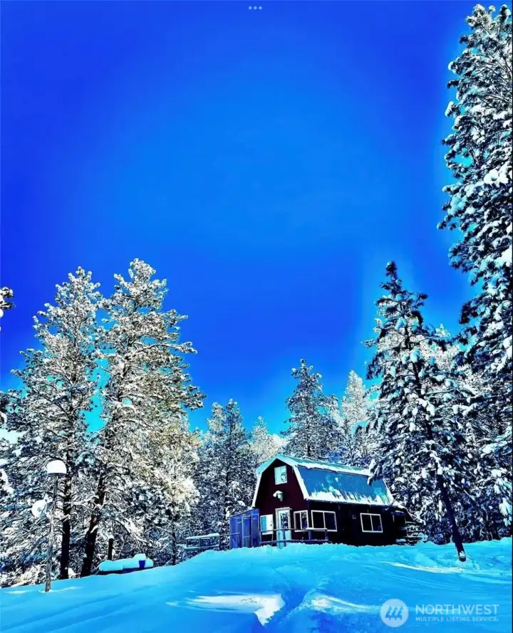 Main cabin beautifully secluded off of private access road.