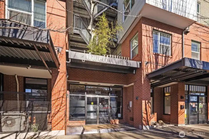 Secure entrance of off 65th.