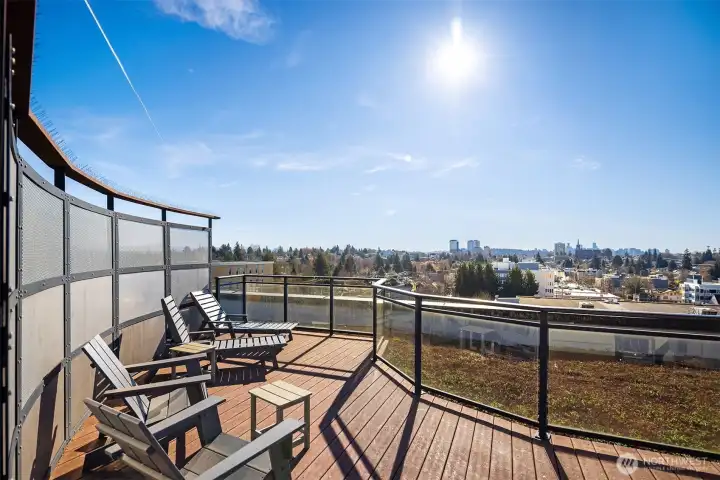 South facing space with city views.