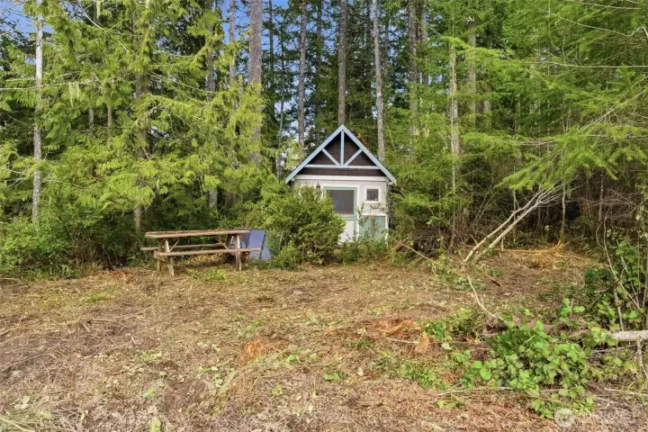 Small cabin built to be enjoyed while the family camped.