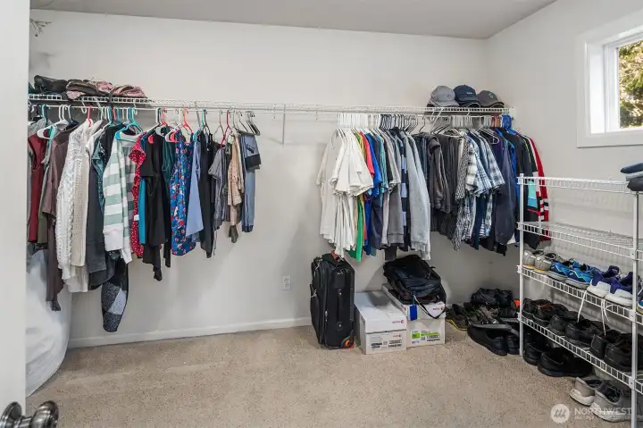 Large walk-in primary closet
