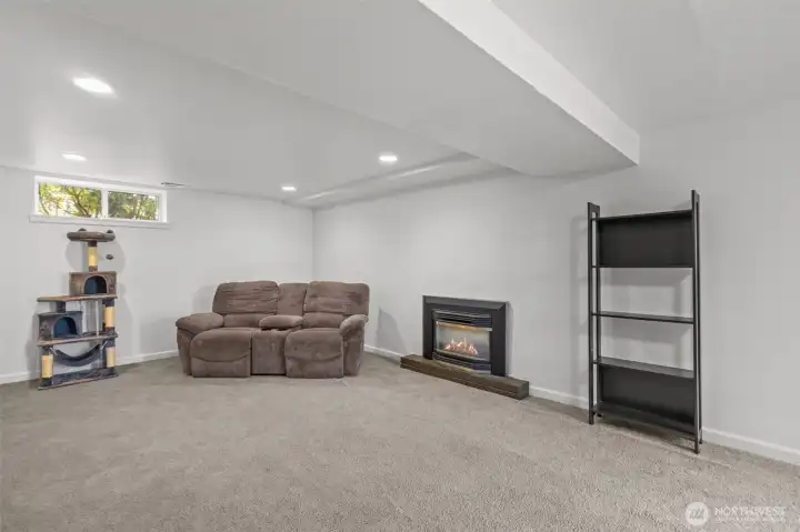 The downstairs living area is massive!