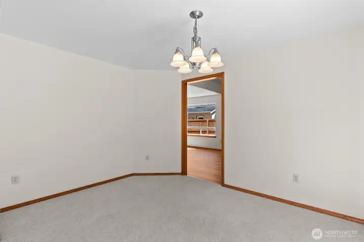 Generous dining space