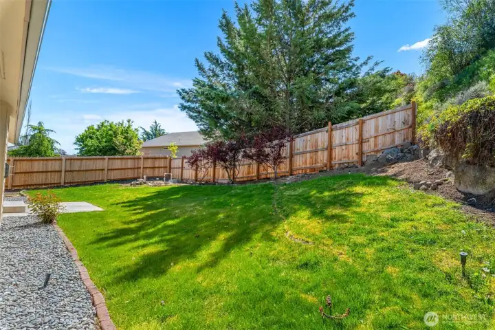 Yard oartiaally fenced.   Installation of two backyard/side area gates would enclose.