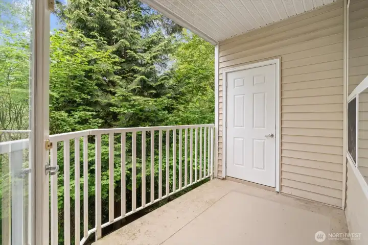 Ultra private patio with storage closet