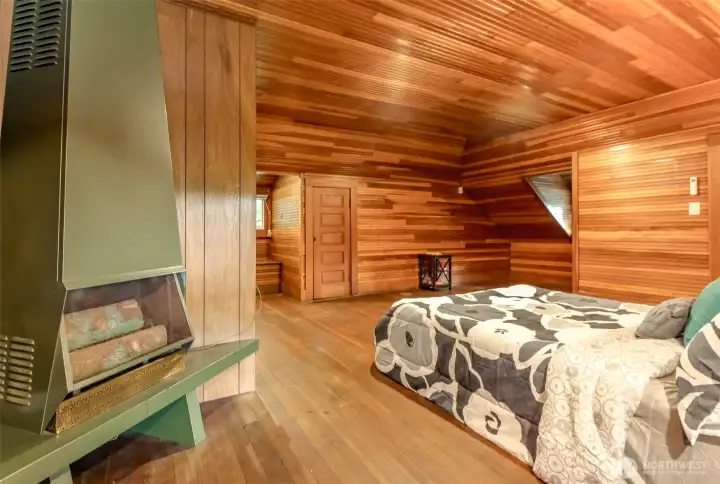 Upstairs Bedroom Vintage Fireplace