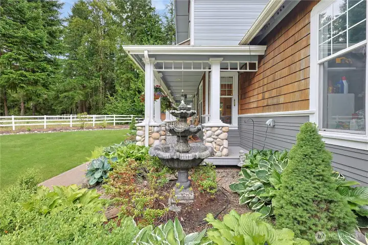 Stunning fountain greets you as you arrive.