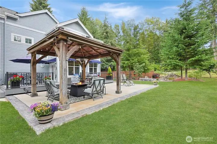Covered seating area.