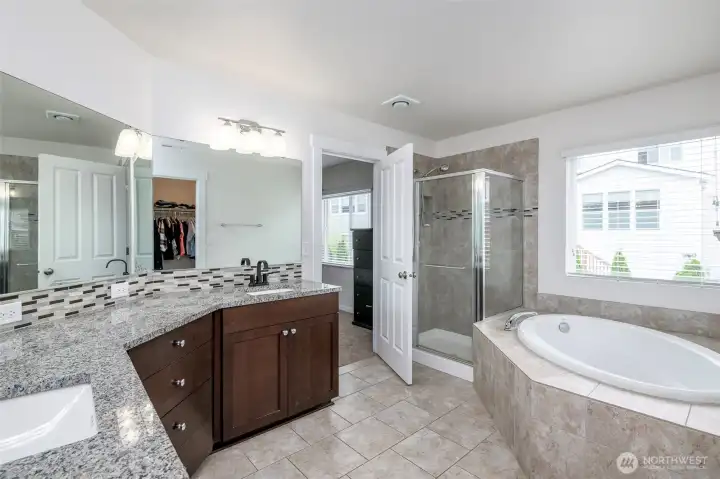 Primary bathroom with soaking tub Primary bathroom with soaking tub