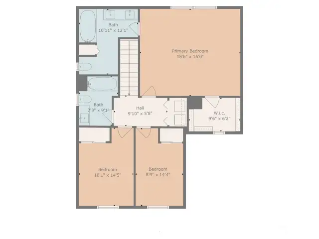 A floorplan of the second level.