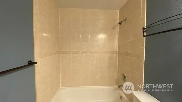 Shower tub in main bathroom