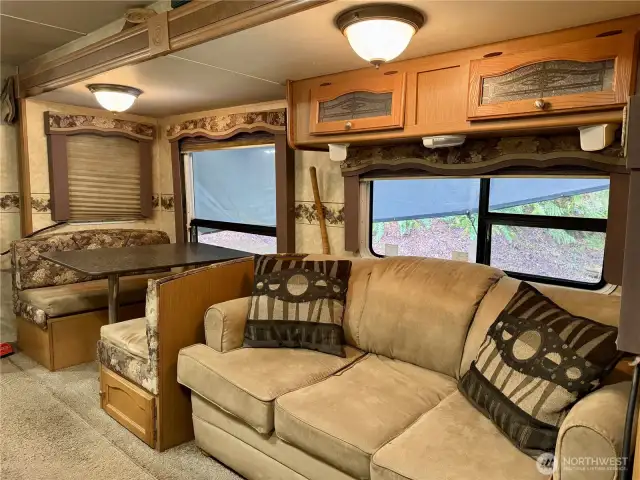 Living area with dining table