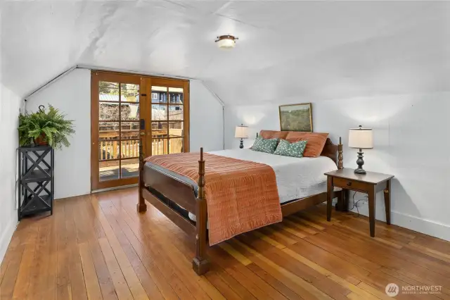 Bedroom 1 upstairs with a balcony!