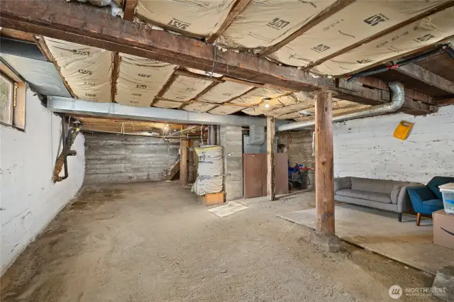 Unfinished basement 500 sqft.... Lots of options for this space.