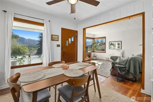 Dinning are with large windows allows to take in the views