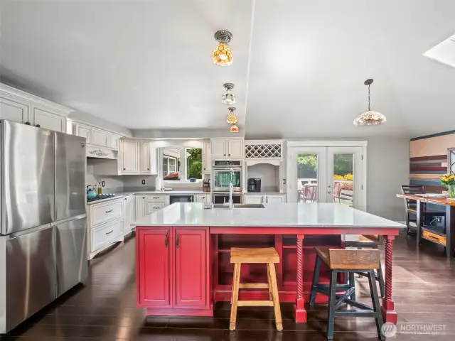 Chef's kitchen with shaker cabinets and stainless appliances!