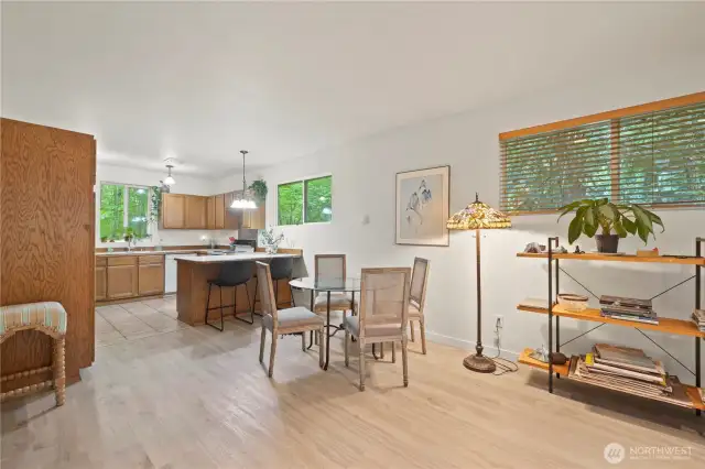 Nature surrounds you in the open kitchen