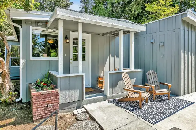 Side entrance to the house, into the kitchen.