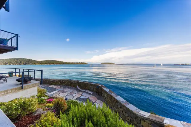 Front patio area on the water side of the property.