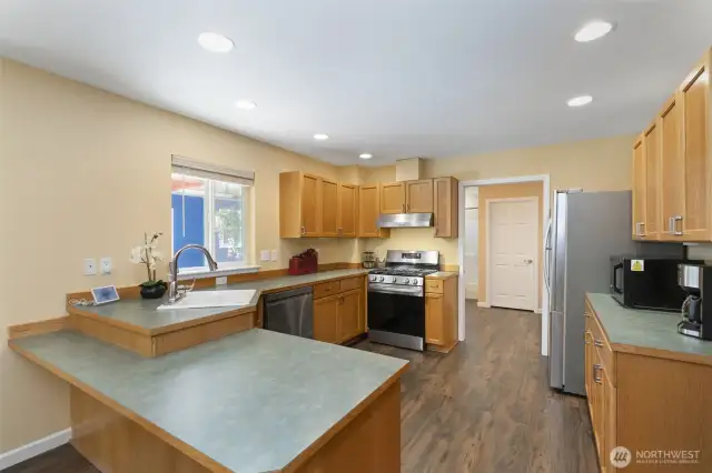 Main home kitchen...tons of storage! Looking into laundry and 2nd bathroom.