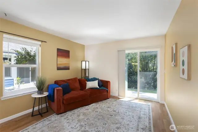 2nd home living room....slider to deck!