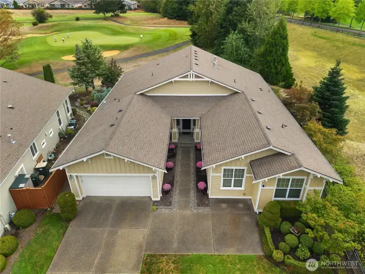 Very PRIVATE corner lot on the 7th Fairway in Jubilee 55+ community.