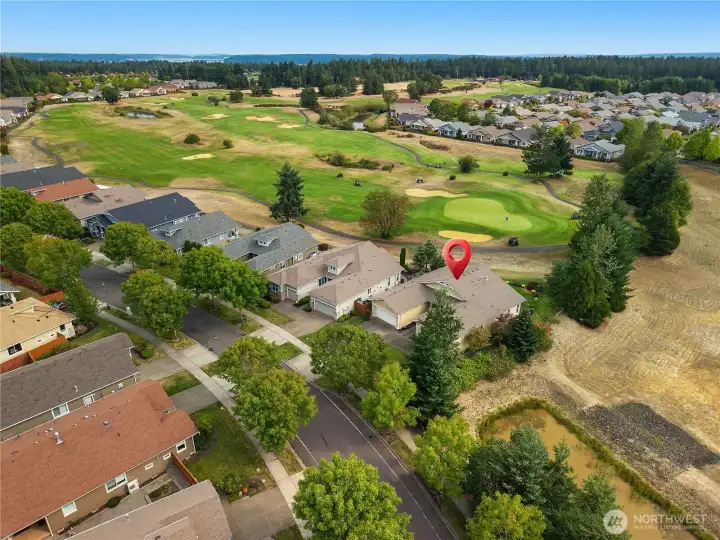 Very PRIVATE corner lot on the 7th Fairway in Jubilee 55+ community.