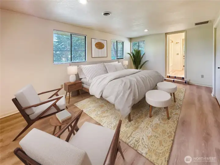 primary bedroom virtually staged