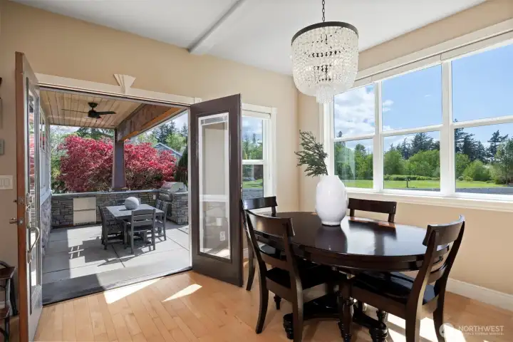 French Doors out to Covered BBQ Area