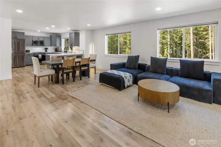 View of this massive living area, and it comes fully furnished so all you need to do is show up and start enjoying your time here.