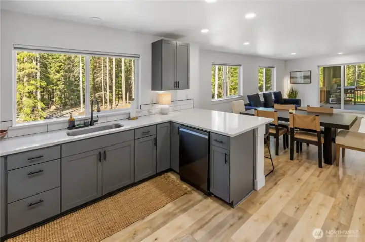 Another view of the kitchen. You can see how great this floor plan is. Easy to stay involved with others while cooking dinner.