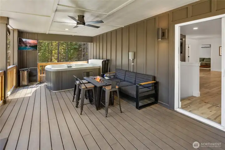 Massive deck, perfect for entertaining. I can see a nice summer evening spent here after riding on your own personal dirt bike track. Ready for a nice evening!