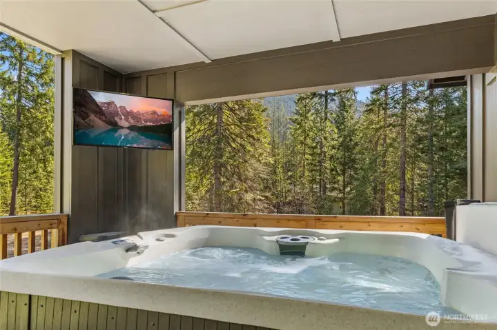 After hiking the trails and riding dirt bikes, you can sit it this nice hot tub for those achy muscle & enjoy a spectacular view at the same time!