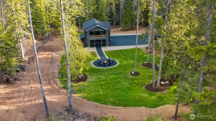 Great view of the track that surrounds the entire property.