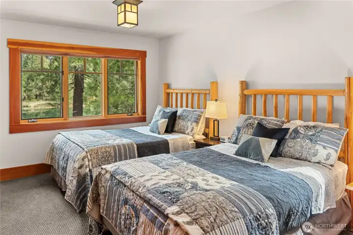All bedrooms feature lake views.