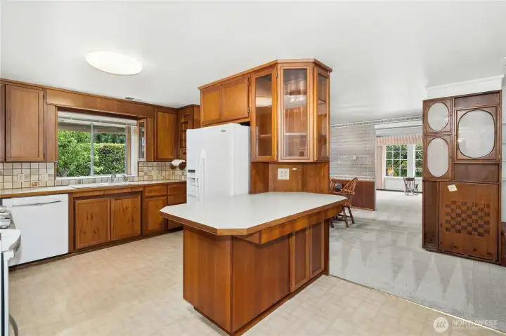 Kitchen with lots of storage.