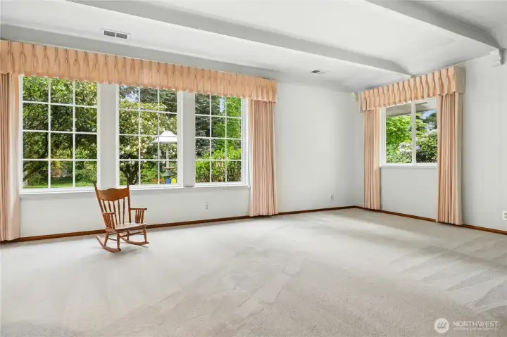 natural light from the windows.