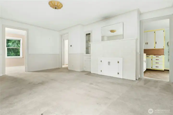 living room looking toward the kitchen.