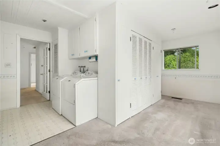 Laundry, additional bonus space next to the back door.