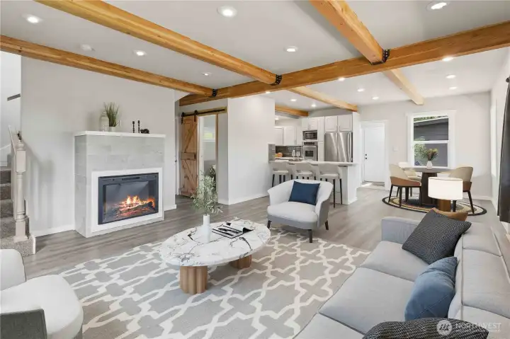 Open Concept Kitchen/Family Room-Virtually Staged Open Concept Kitchen/Family Room-Virtually Staged