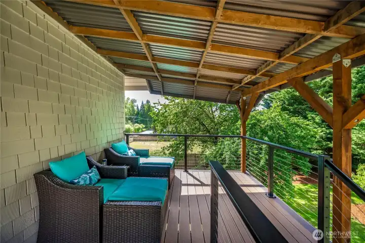 Upper deck off primary bedroom.