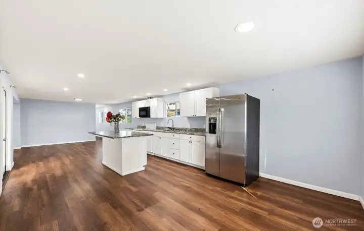 Updated Dining room and kitchen with Island Updated Dining room and kitchen with Island