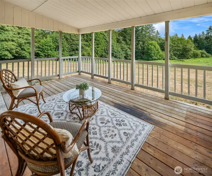 Sweet porch on the south side can be used year-round.