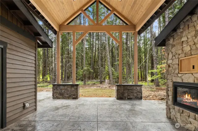 Private covered outdoor patio space