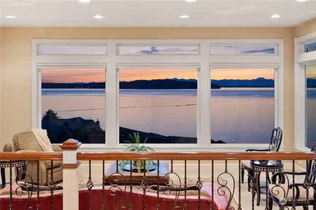 Living Room with oversized windows to enjoy sunsets